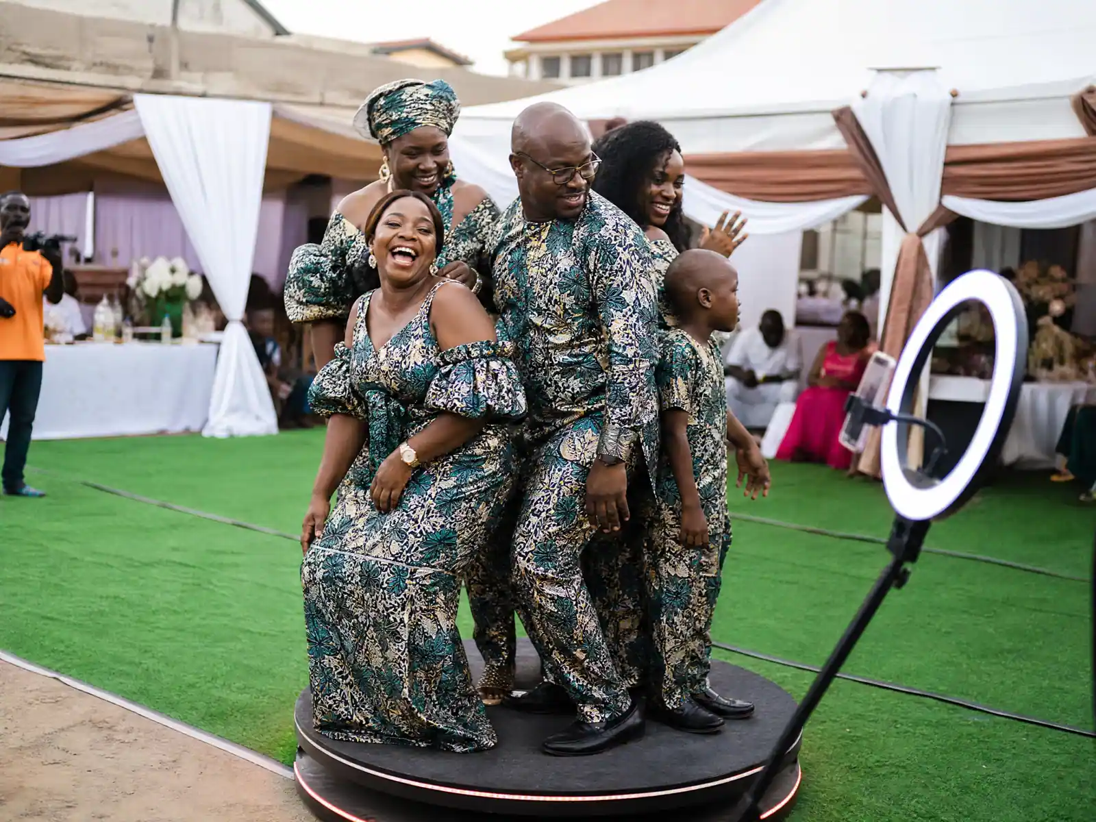 Traditional Wedding 360 Booth with guests in Waterloo